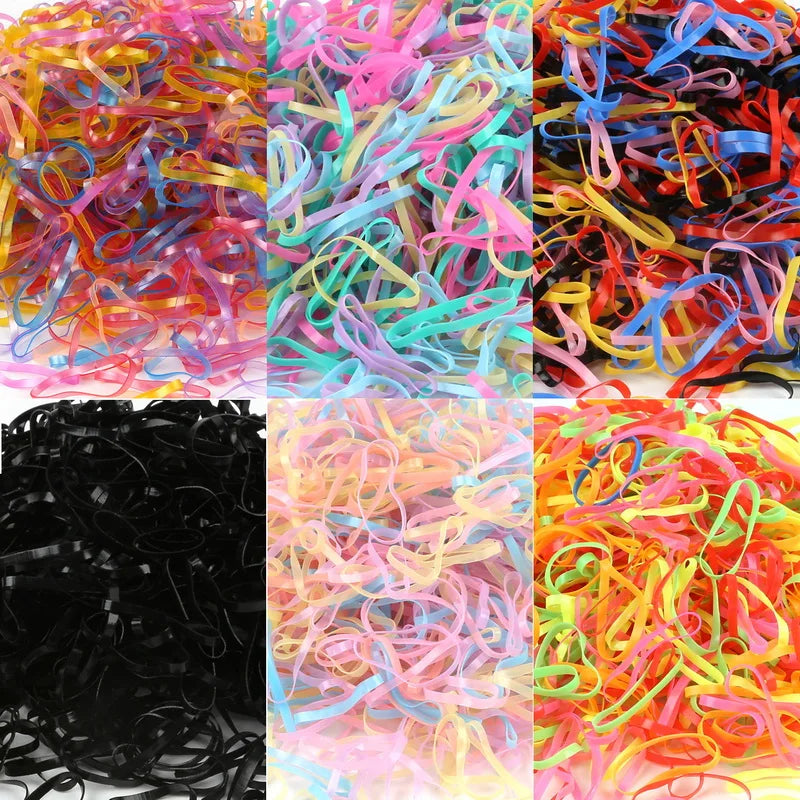 2018 New Random Mixed Child Baby Hair Holders Rubber Bands Elastics Girl's Tie Gum Hair Accessories about 500PCS