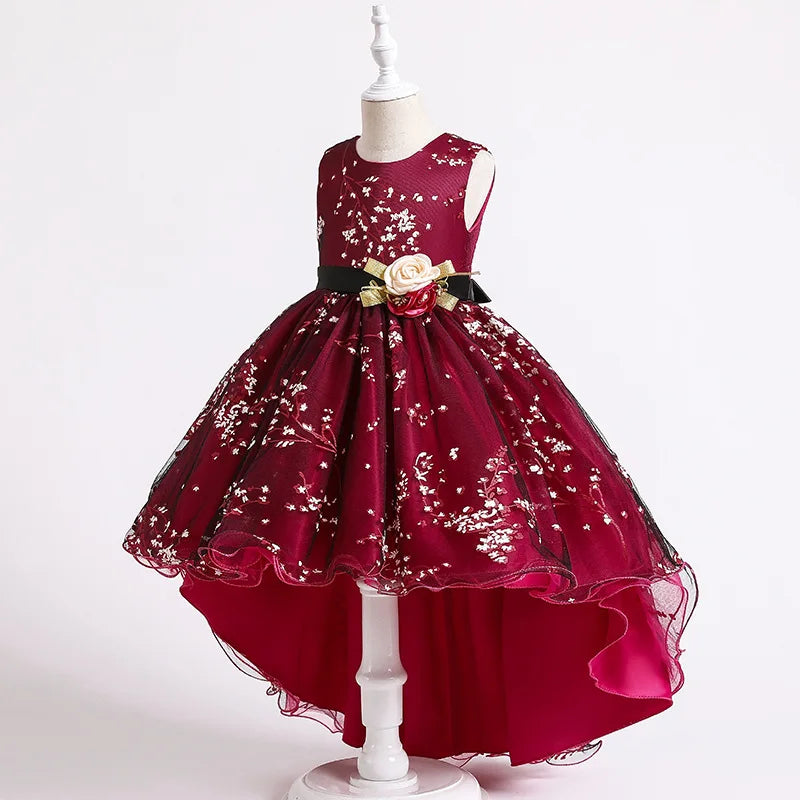 New Pageant Vintage Kids Party Bridesmaid Dresses For Girls Children Costume Wedding Dress Girl Infant Vestido Teen 6 8 10 12Y