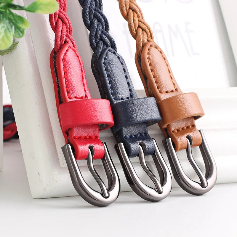 Fashion Casual Woven Knitted  Leather Female Waistband Ladies Decorative Women Belts Clothes Accessories Rope Braided