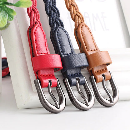 Fashion Casual Woven Knitted  Leather Female Waistband Ladies Decorative Women Belts Clothes Accessories Rope Braided