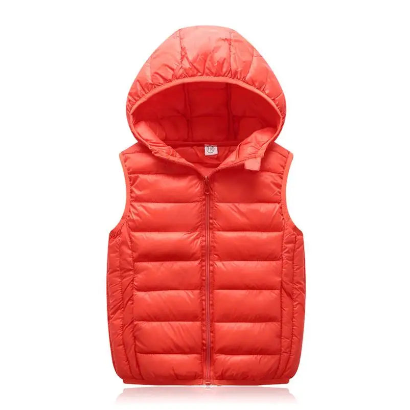 2025New Children Down Vest Girls Hooded Jacket Winter Waistcoats Boy Baby Autumn Outerwear Coats 3-12 Years Kids Warm Clothes