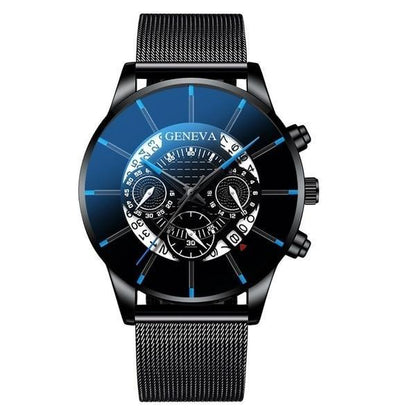 Men's Watch Stainless Steel Calendar Quartz Wristwatch Men Sports Watch Clock Geneva Clock hours For Mens and Boys
