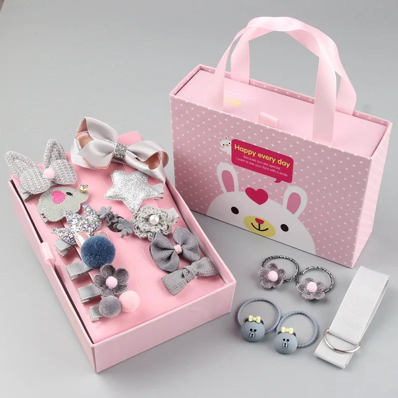 18 Pieces Baby Hair Accessories Princess Headdress Girls Headband Children Barrettes Headband Gift Set