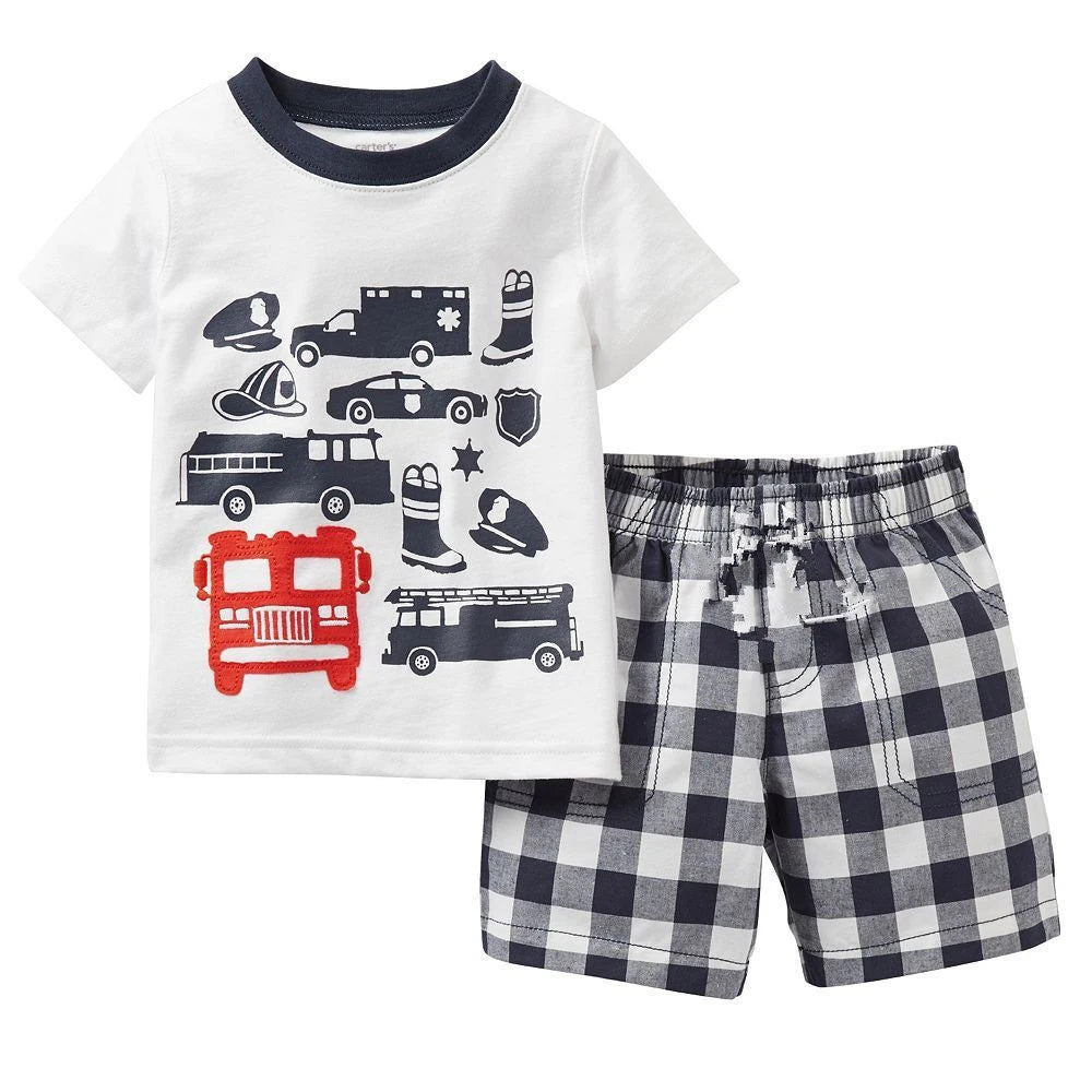 Kids pyjamas children sleepwear baby set boys girls cars pijamas cotton nightwear clothes kids clothing pajamas sets