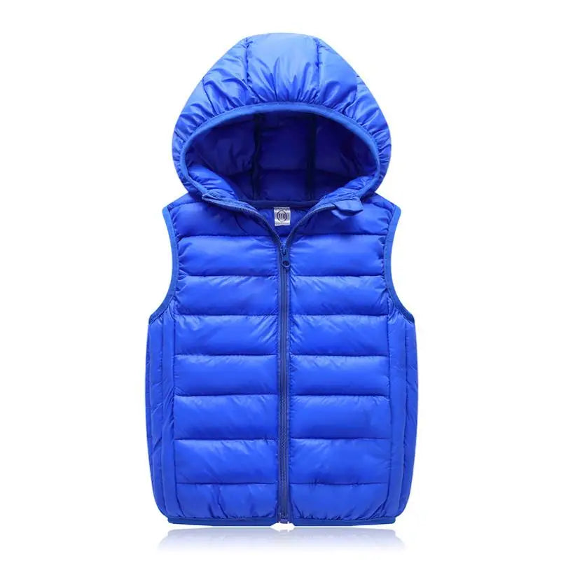 2025New Children Down Vest Girls Hooded Jacket Winter Waistcoats Boy Baby Autumn Outerwear Coats 3-12 Years Kids Warm Clothes