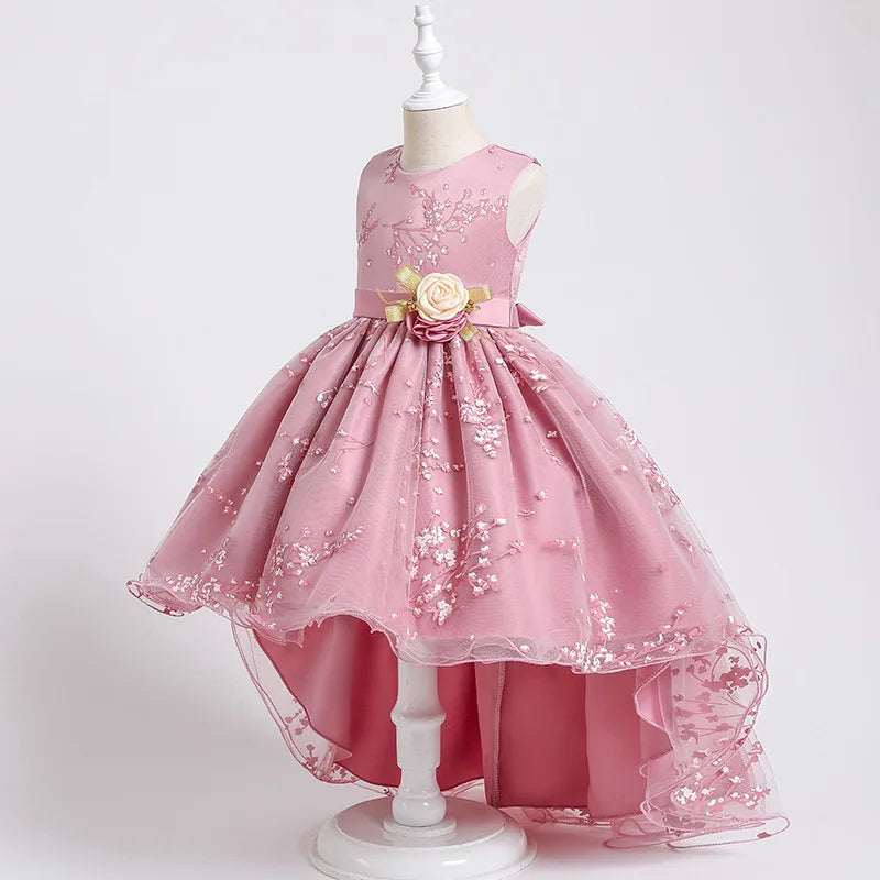 New Pageant Vintage Kids Party Bridesmaid Dresses For Girls Children Costume Wedding Dress Girl Infant Vestido Teen 6 8 10 12Y
