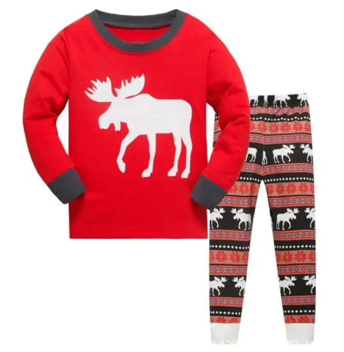 Kid Pajamas Set Baby Boy Clothes Girl Sleepwear Nightwear Children Santa Claus Christmas Pyjamas Cotton Clothing Set 2-7T