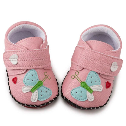 Baby Shoes Boy Girl Shoes Flower Newbron Toddler Infant PU Bowknot Princess Non-slip Rubber Soft Soled Shoes First Walkers