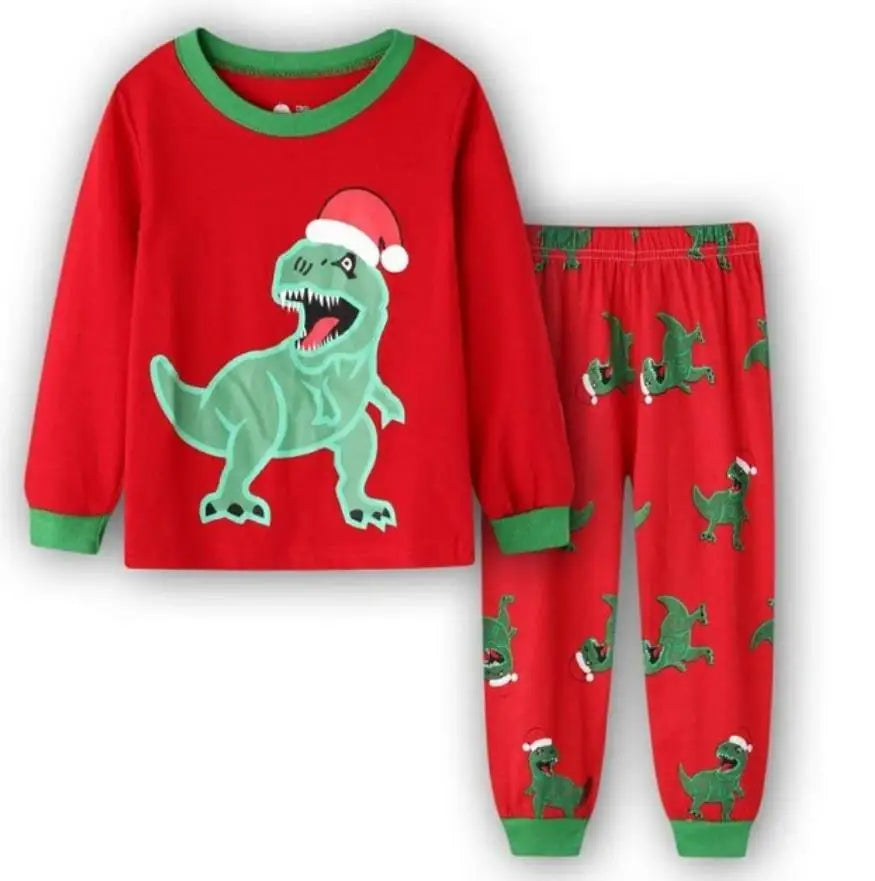 Kid Pajamas Set Baby Boy Clothes Girl Sleepwear Nightwear Children Santa Claus Christmas Pyjamas Cotton Clothing Set 2-7T