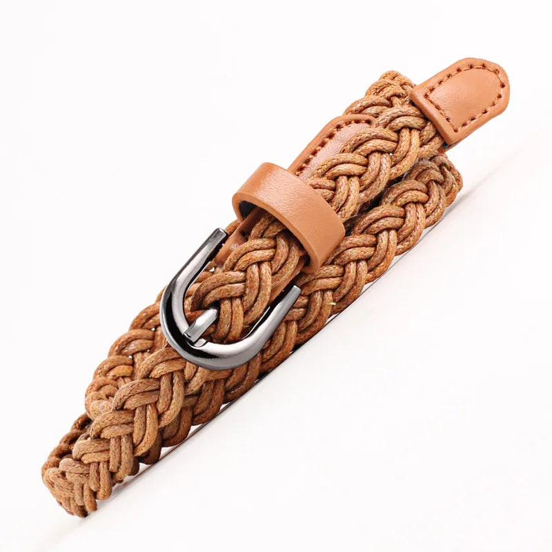 Fashion Casual Woven Knitted  Leather Female Waistband Ladies Decorative Women Belts Clothes Accessories Rope Braided