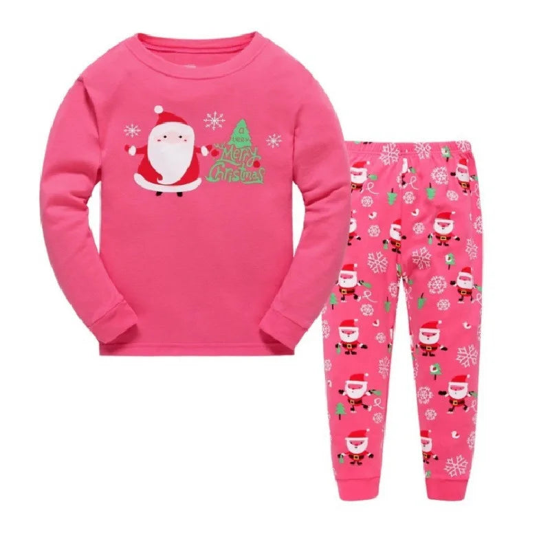 Kid Pajamas Set Baby Boy Clothes Girl Sleepwear Nightwear Children Santa Claus Christmas Pyjamas Cotton Clothing Set 2-7T
