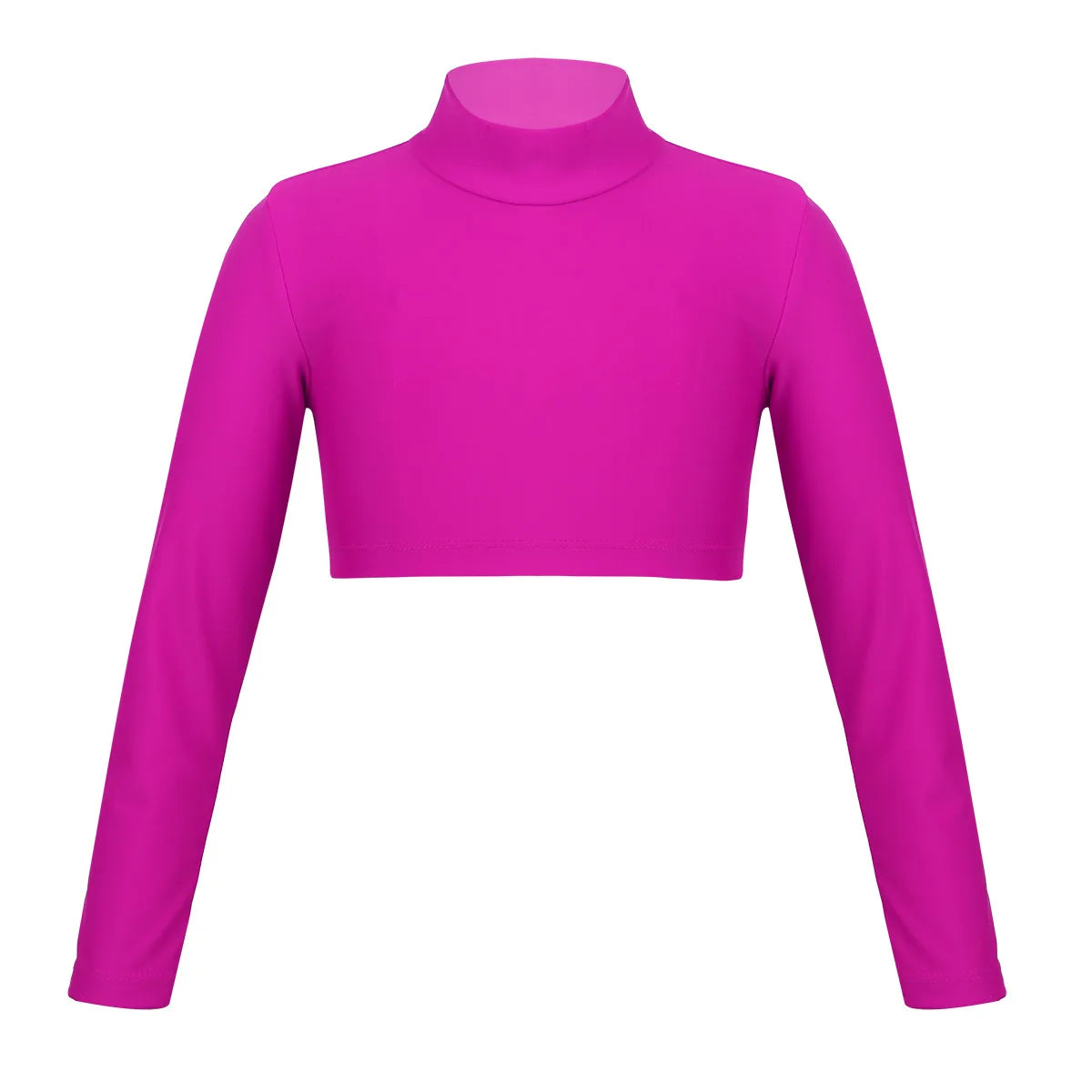Kids Girls Crop Tops Girl's T-Shirts Top Long Sleeves Tshirts Ballet Gymnastics Dance Wear Children Sports Fitness Tops Tees