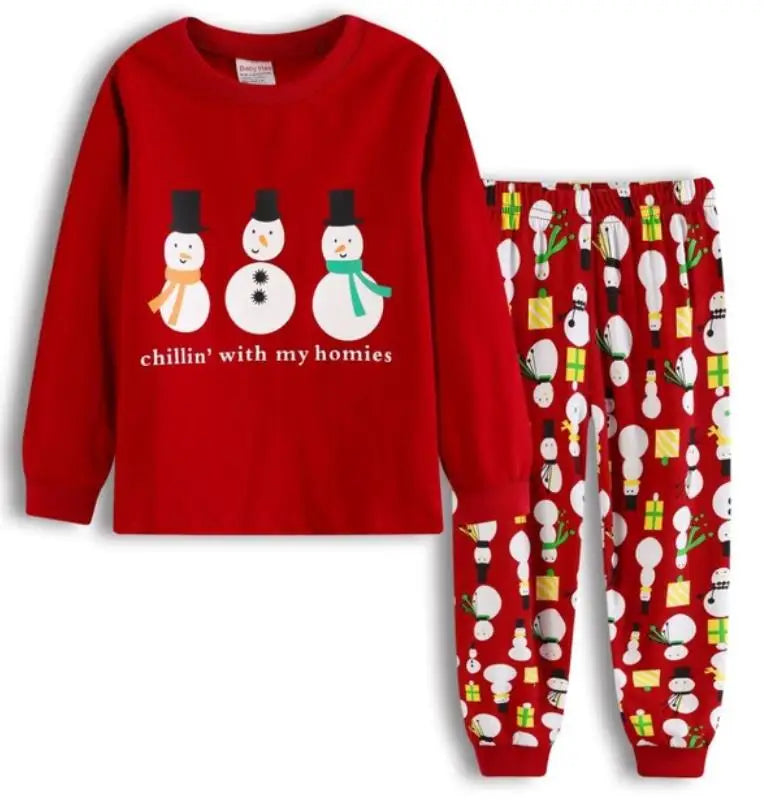 Kid Pajamas Set Baby Boy Clothes Girl Sleepwear Nightwear Children Santa Claus Christmas Pyjamas Cotton Clothing Set 2-7T