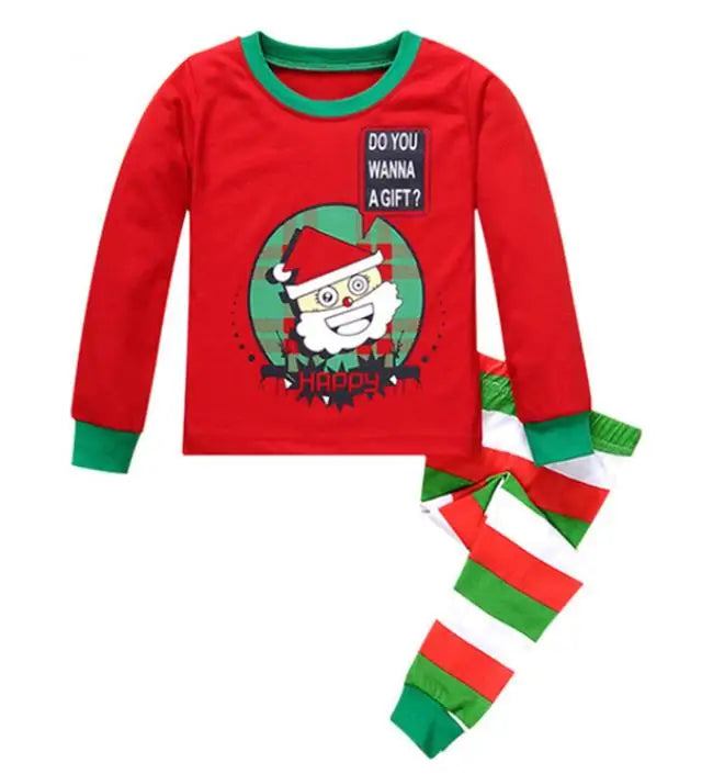 Kid Pajamas Set Baby Boy Clothes Girl Sleepwear Nightwear Children Santa Claus Christmas Pyjamas Cotton Clothing Set 2-7T