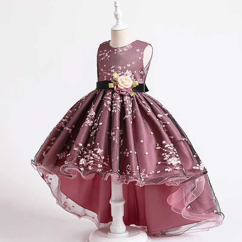 New Pageant Vintage Kids Party Bridesmaid Dresses For Girls Children Costume Wedding Dress Girl Infant Vestido Teen 6 8 10 12Y