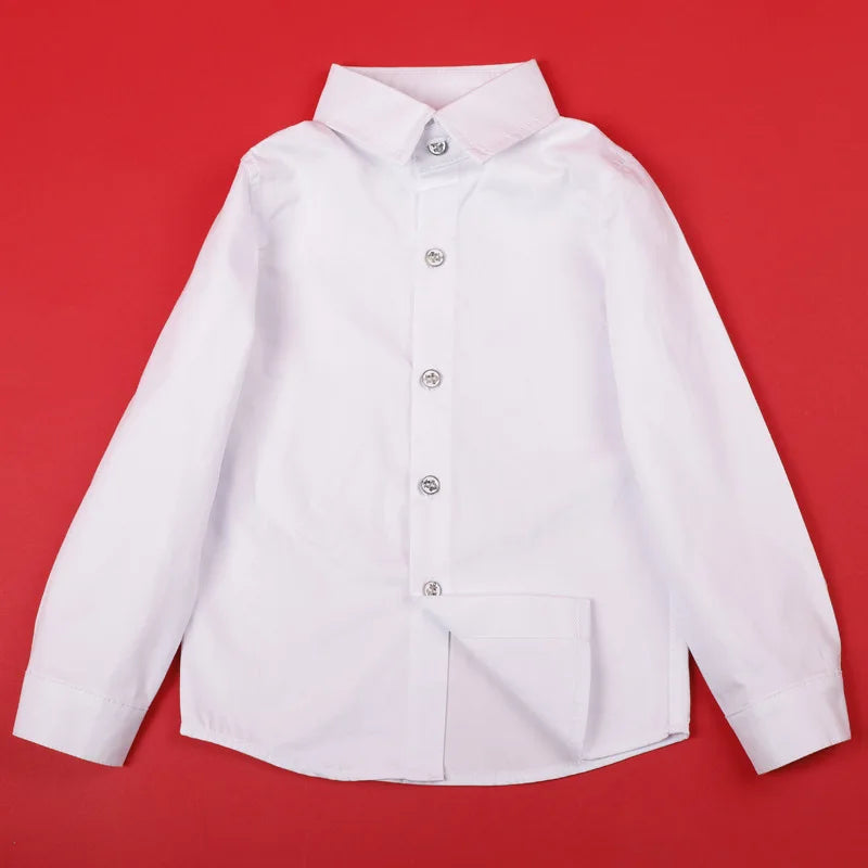 Teenage Boys Shirts School Shirt For Boys Turn Down Collar Shirt For Girls White Kids Birthday Dress Blouse 6 8 10 12 14 Year