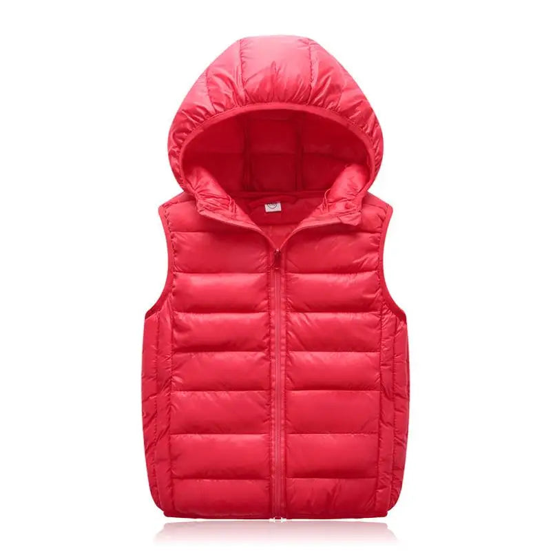 2025New Children Down Vest Girls Hooded Jacket Winter Waistcoats Boy Baby Autumn Outerwear Coats 3-12 Years Kids Warm Clothes