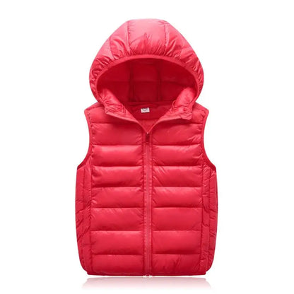 2025New Children Down Vest Girls Hooded Jacket Winter Waistcoats Boy Baby Autumn Outerwear Coats 3-12 Years Kids Warm Clothes