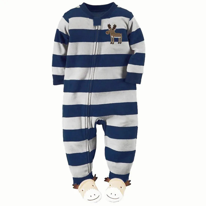 One-piece pajamas for children aged 3-10, pajamas for boys and girls, fleece one-piece suits, soft and warm.