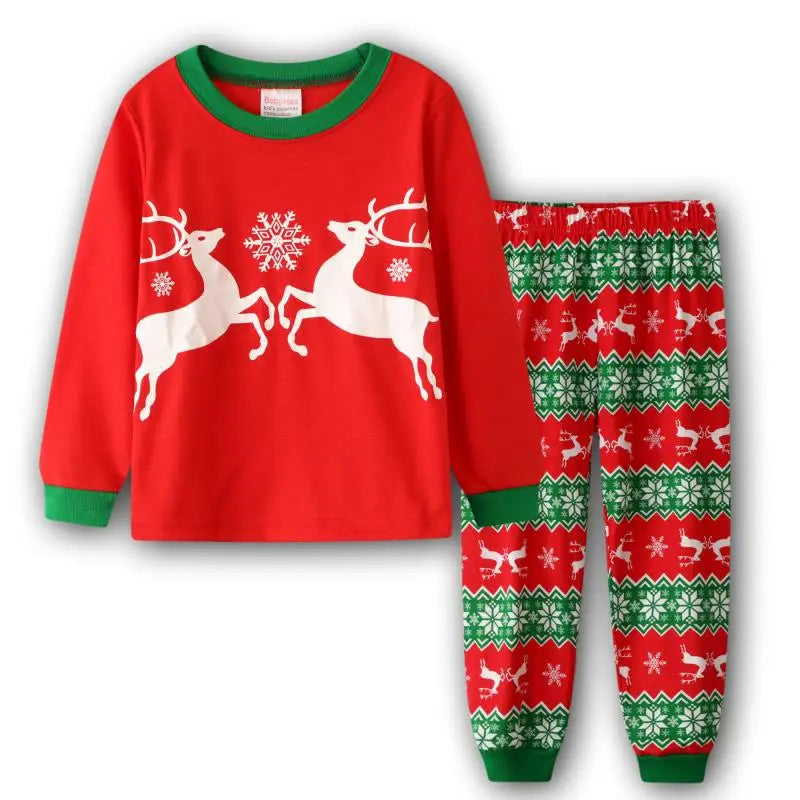 Kid Pajamas Set Baby Boy Clothes Girl Sleepwear Nightwear Children Santa Claus Christmas Pyjamas Cotton Clothing Set 2-7T