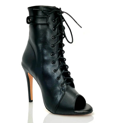 Women's Fashion Summer Party Outdoor Boots Sexy stilettos High Heels Women Latin dance heels shoes Black For Ballroom