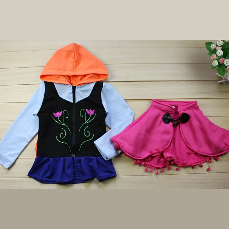 Hooded Jackets For Girls Spring Kids Cartoon Snow White Anna Cotton Outerwear Children Casual Coats Girls Clothing Elsa Outfits