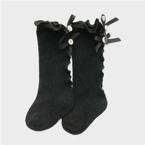 Children Socks Knee High Toddler Trousers Cotton Baby Girls Lace Baby Socks Girl Leg Warms Baby Girl Bow Sock