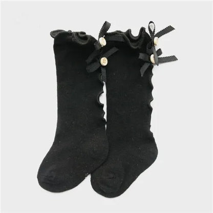 Children Socks Knee High Toddler Trousers Cotton Baby Girls Lace Baby Socks Girl Leg Warms Baby Girl Bow Sock
