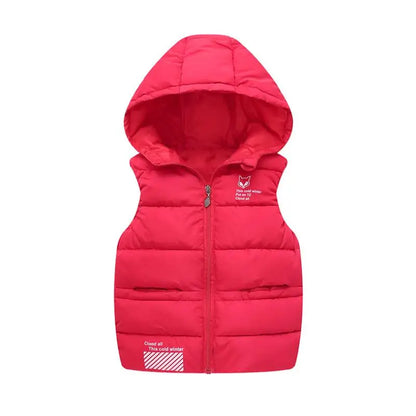 2025New Children Down Vest Girls Hooded Jacket Winter Waistcoats Boy Baby Autumn Outerwear Coats 3-12 Years Kids Warm Clothes