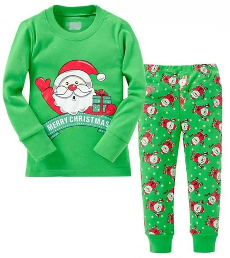 Kid Pajamas Set Baby Boy Clothes Girl Sleepwear Nightwear Children Santa Claus Christmas Pyjamas Cotton Clothing Set 2-7T