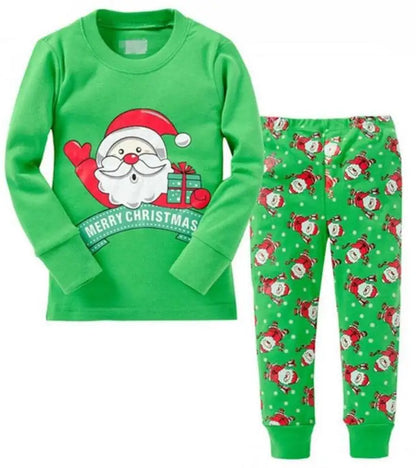 Kid Pajamas Set Baby Boy Clothes Girl Sleepwear Nightwear Children Santa Claus Christmas Pyjamas Cotton Clothing Set 2-7T