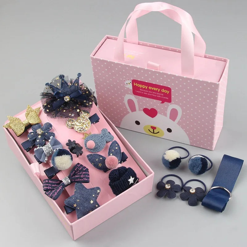 18 Pieces Baby Hair Accessories Princess Headdress Girls Headband Children Barrettes Headband Gift Set