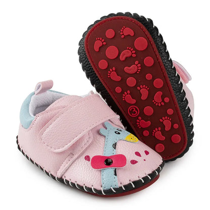 Baby Shoes Boy Girl Shoes Flower Newbron Toddler Infant PU Bowknot Princess Non-slip Rubber Soft Soled Shoes First Walkers