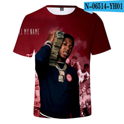 YoungBoy Never Broke Again 3D T Shirt Men Women Hip Pop Streetwear Casual Short Sleeve Cool Tshirt Funny Tees Top Couple Clothes