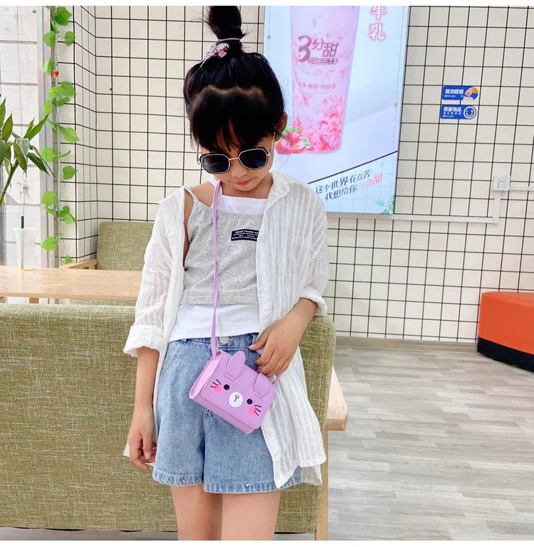 Children's Accessories Small Shoulder Bag Cute Rabbit BabyGirls Small Crossbody Bags Cartoon Kids Boys Mini Coin Purse Handbags