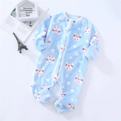 Baby Pajamas For Boys Girls Thick Warm Pajama Autumn Children Flannel Onesies Jumpsuits Winter Kids Cartoon Blanket Sleepwear