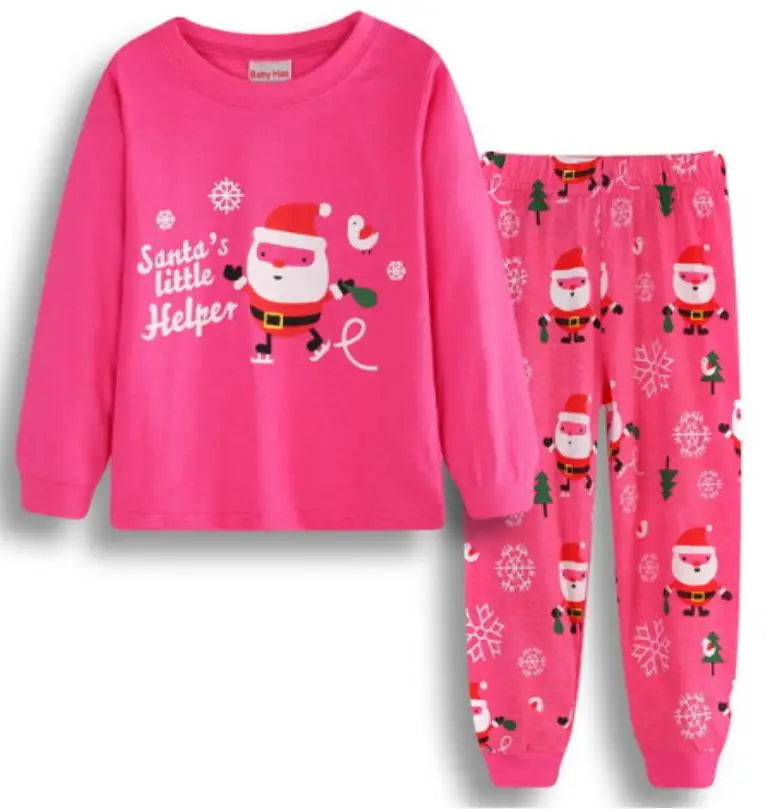 Kid Pajamas Set Baby Boy Clothes Girl Sleepwear Nightwear Children Santa Claus Christmas Pyjamas Cotton Clothing Set 2-7T