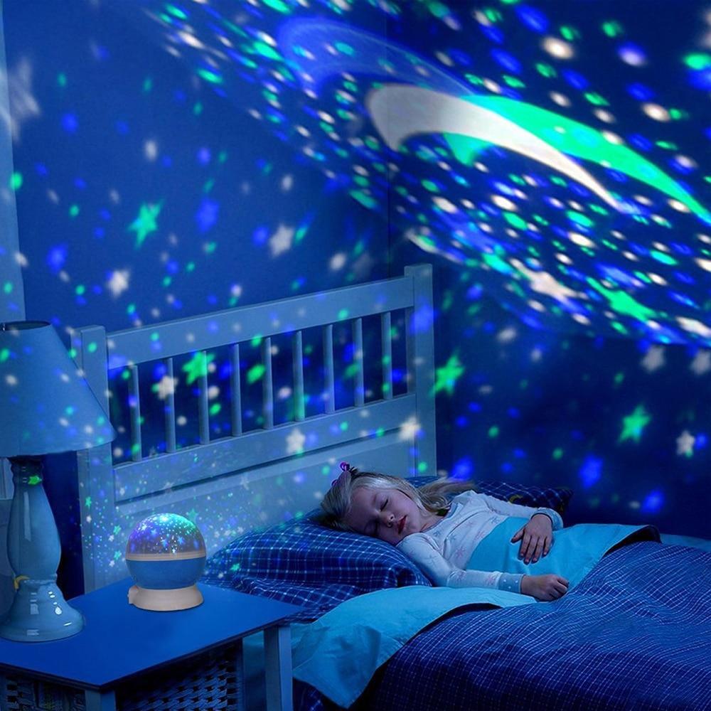 LED starry Night Light Projector Lamp For Baby And Children Sleep Room Interesting Light Shot Modern Lamp