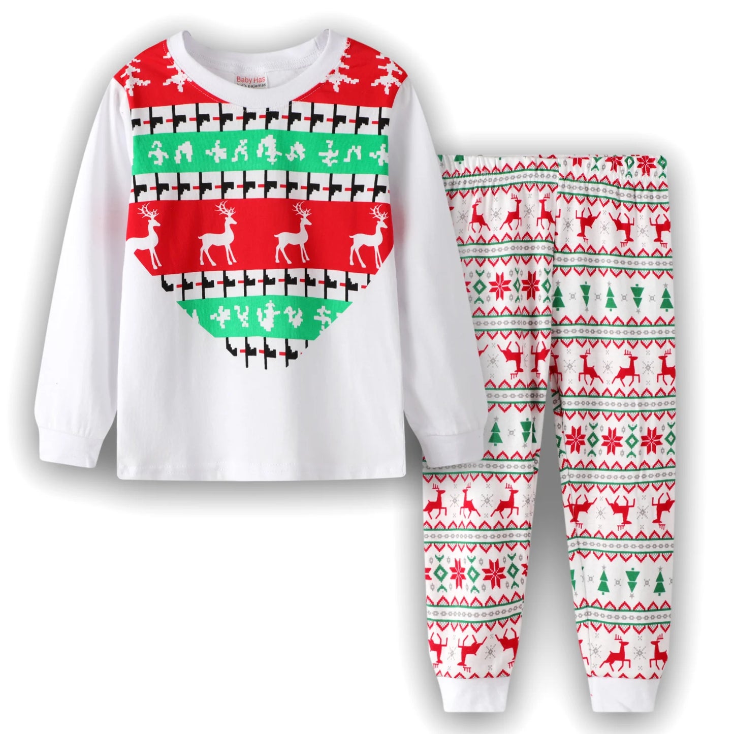 Kid Pajamas Set Baby Boy Clothes Girl Sleepwear Nightwear Children Santa Claus Christmas Pyjamas Cotton Clothing Set 2-7T
