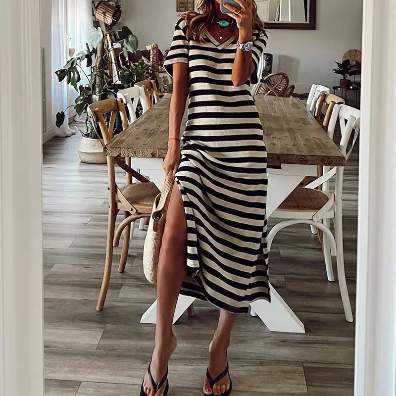 Spring European Style Loose Floral Dress