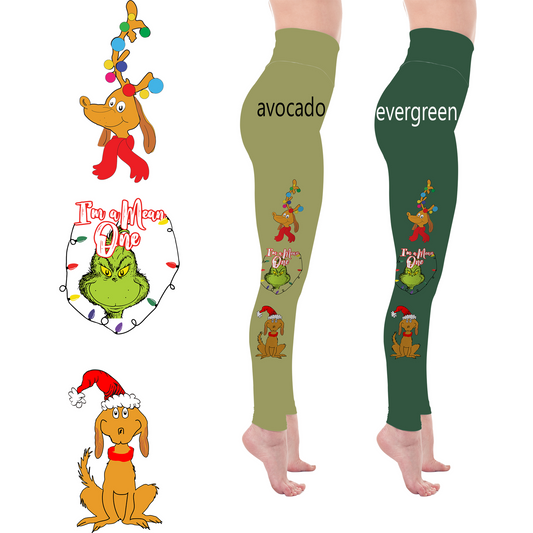 The Mean One Green Leggings with Pockets