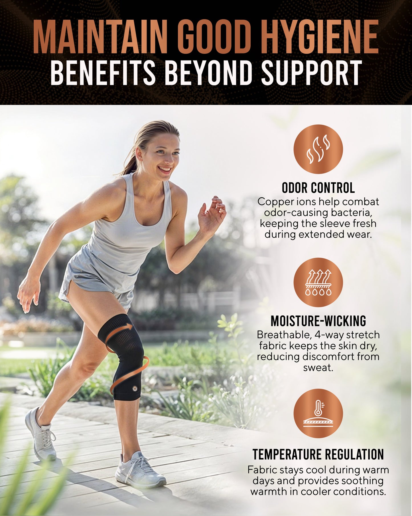 Copper Compression Knee Sleeves (2 Pack)