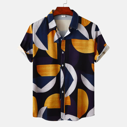 Men's Floral Print Short Sleeve Beach Shirt