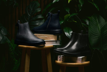 CALTO - J24810 - 3 Inches Taller (Noir) - Lightweight Smooth Nappa Chelsea Zipper Boots
