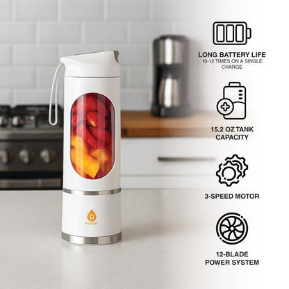 Pursonic USB Portable Juicer & Blender Cup – On-the-Go 12-Blade Smoothie Maker with 3-Speed Motor & USB-C Fast Charging