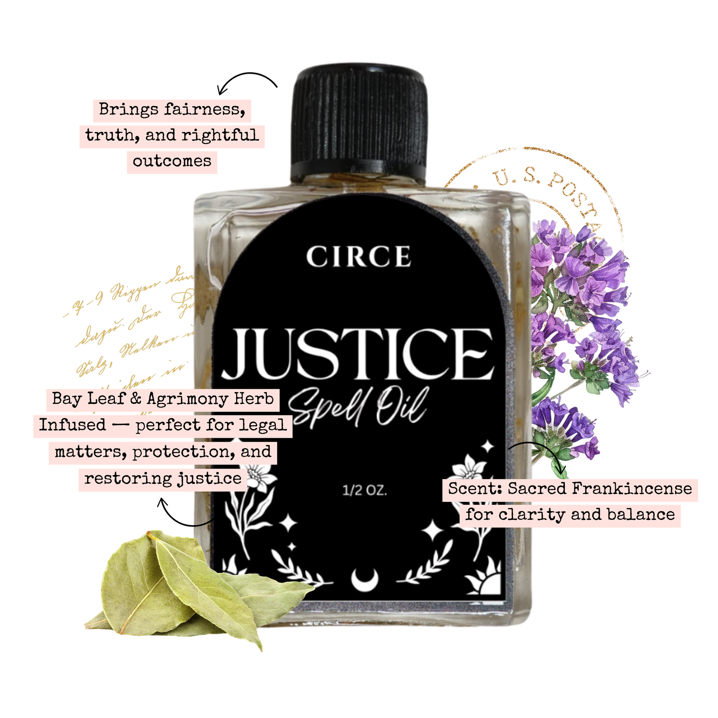 CIRCE Justice Spell Oil 1/2 oz.