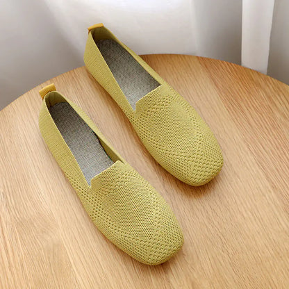 Plus Size Knitted Flat Shoes for Women