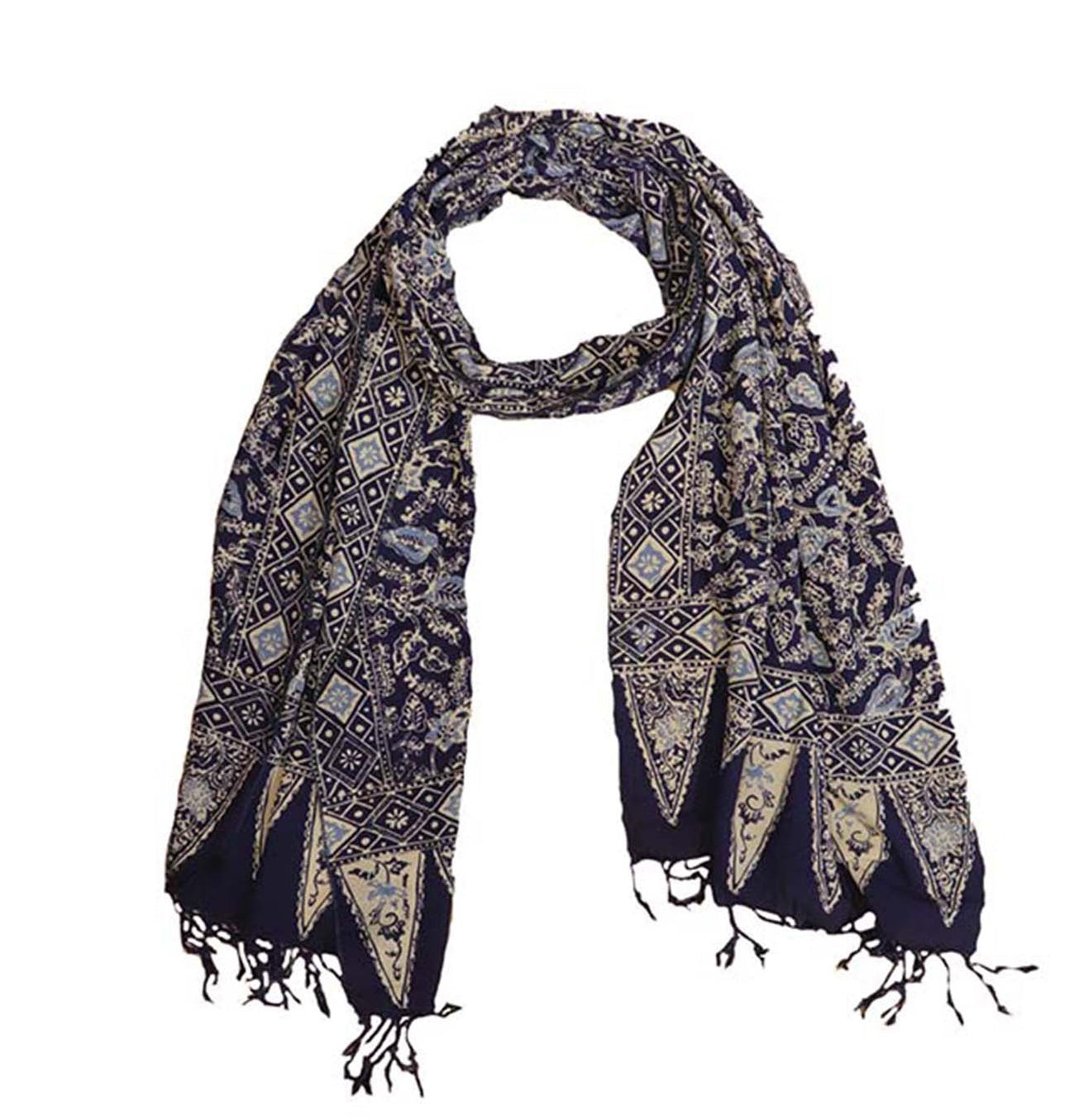 Handmade Batik Scarf - Cotton - Foliage