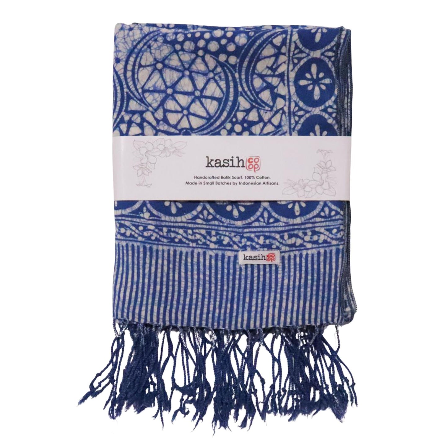 Handmade Batik Scarf - Cotton Fabric - Stone