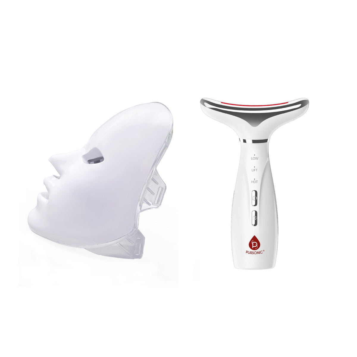 Pursonic 7-in-1 Facial Therapy Device & LED Light Therapy Mask Bundle